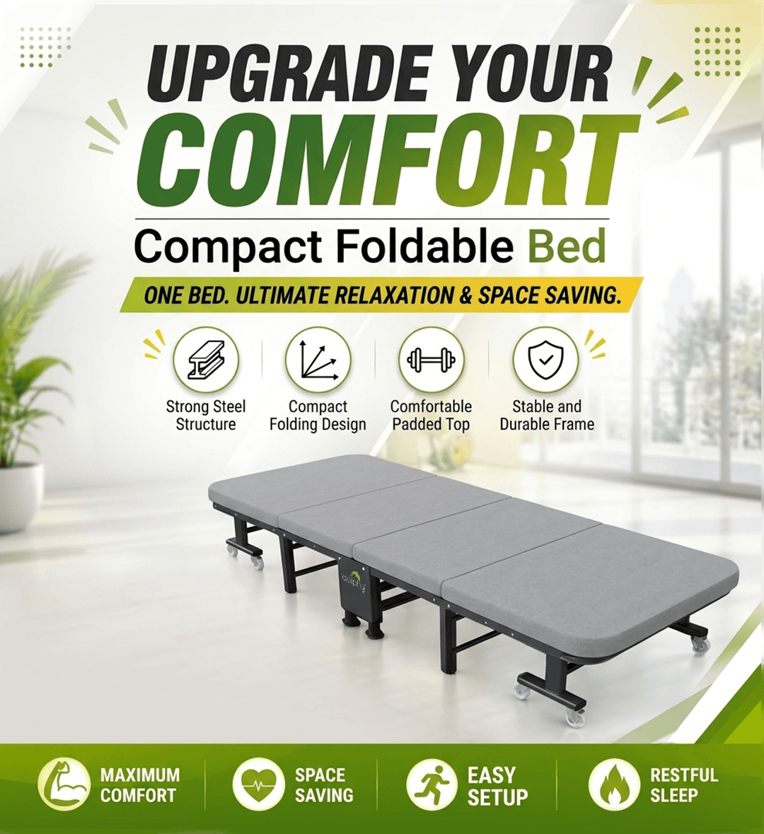 New Arrival Camping Cot with Double Layer Cotton