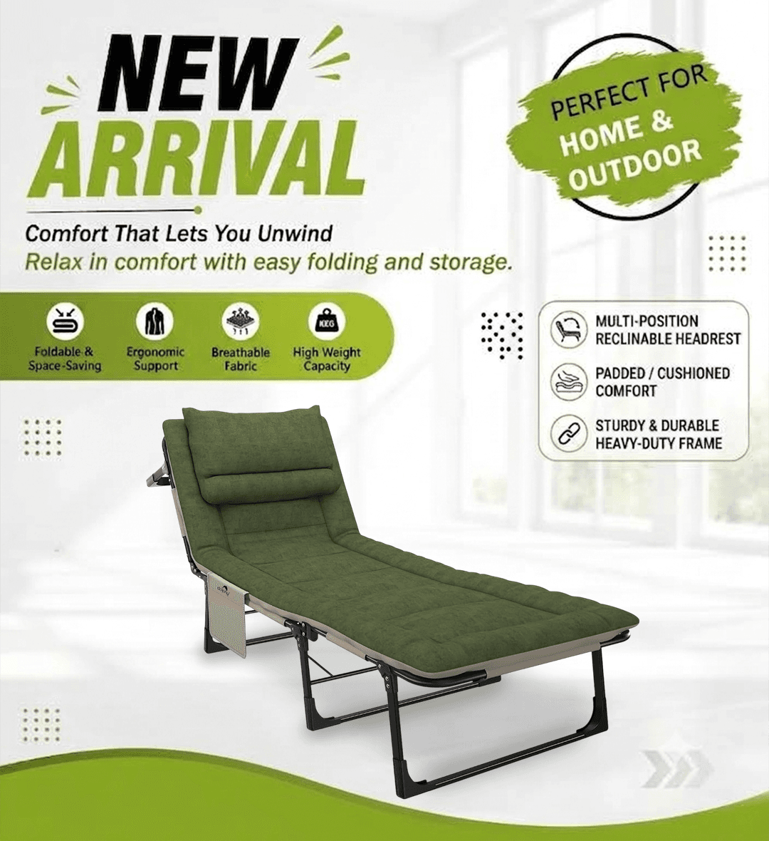 New Arrival Camping Cot Bed 6.2ft