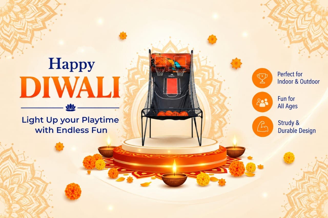  8-Mode & 2 in 1 Automatic Folding Hoop Arcade Basketball Game