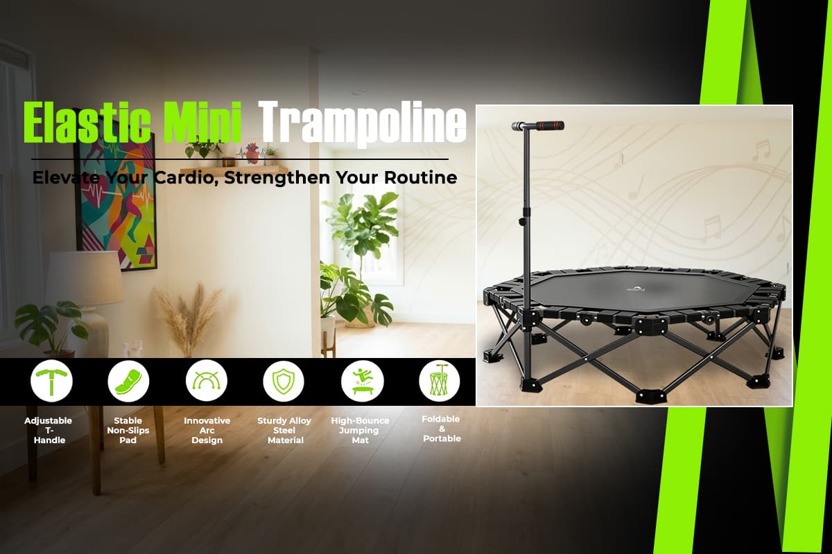 48-Inch Foldable Elastic Mini Trampoline with Handle